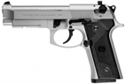 Eine Beretta-Pistole, im Sonnenlicht glänzend